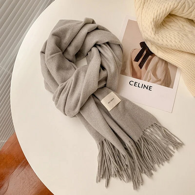 Zimski šalovi za žene 100% vuneni šalovi s resicama Topli omoti Ženska debela deka od pašmine Marama od kašmira Traka za glavu Hidžab