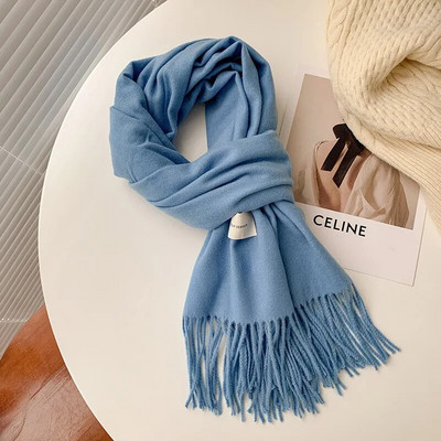 Zimski šalovi za žene 100% vuneni šalovi s resicama Topli omoti Ženska debela deka od pašmine Marama od kašmira Traka za glavu Hidžab