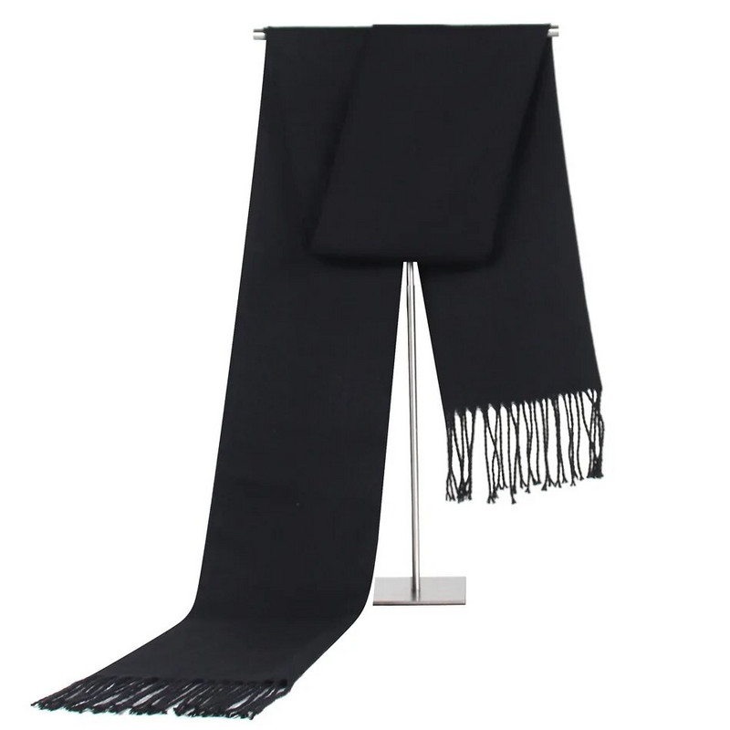 2022. Zimski jednobojni šalovi od kašmira za uniseks luksuzne marke, mekani šalovi, modne pašmine, duge rese, dizajnerski šalovi 30*180 cm