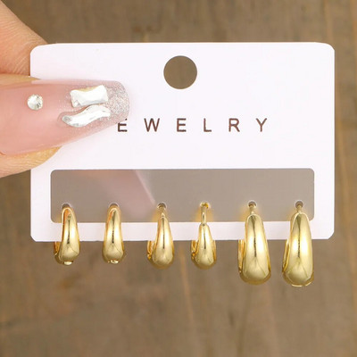 6db/szett rozsdamentes acél minimalista Huggie Hoop fülbevaló nőknek Egyszerű fém kör kis fülbevaló Punk unisex rock ékszer