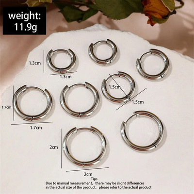 6db/szett rozsdamentes acél minimalista Huggie Hoop fülbevaló nőknek Egyszerű fém kör kis fülbevaló Punk unisex rock ékszer