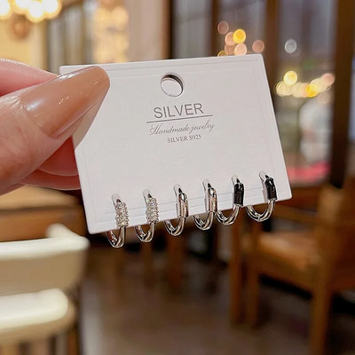 6db/szett rozsdamentes acél minimalista Huggie Hoop fülbevaló nőknek Egyszerű fém kör kis fülbevaló Punk unisex rock ékszer