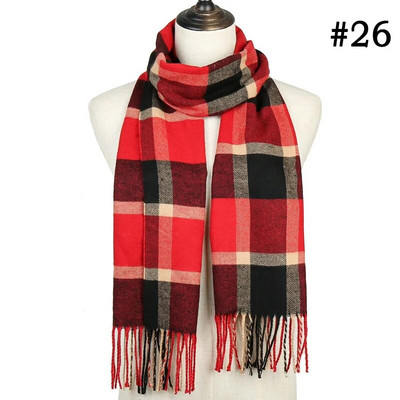 Karirani dugi šal, zima, topao kašmir, žene, pašmina, bandana šalovi, luksuzni ženski šal s resicama, 2021. Novo