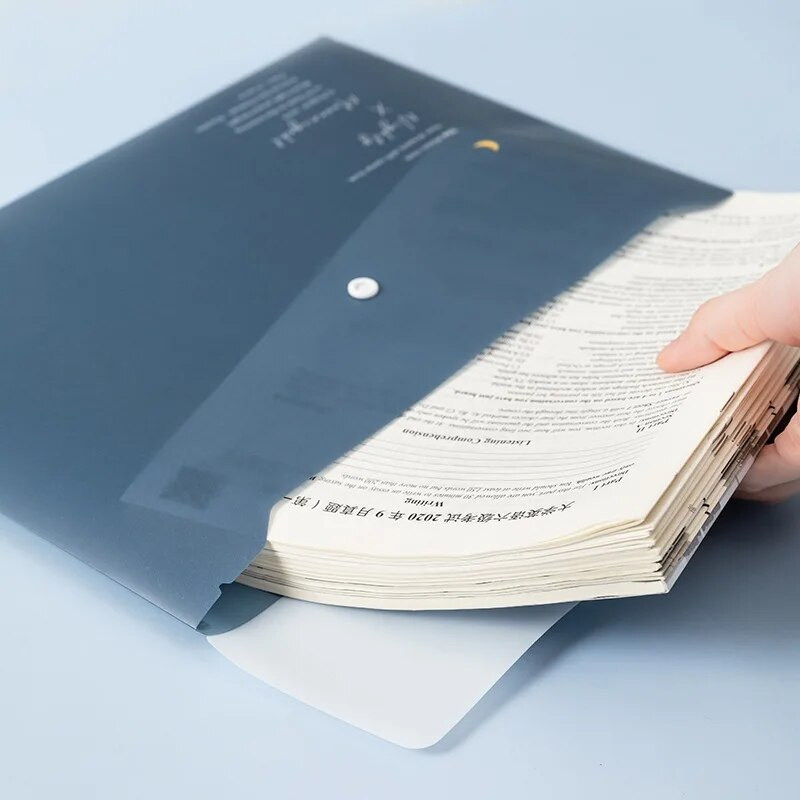 4 komada/komplet A4 mapa s gumbima za datoteke Cvjetić Snap on File Fold za A4 papirnate vrećice za dokumente Mapa za omotnice za uredsku pohranu