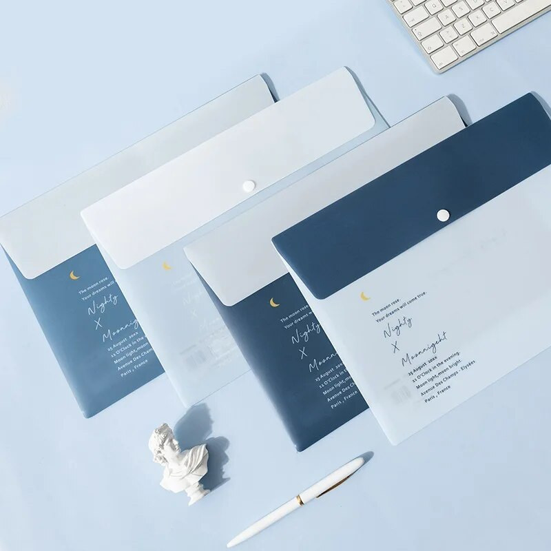 4 komada/komplet A4 mapa s gumbima za datoteke Cvjetić Snap on File Fold za A4 papirnate vrećice za dokumente Mapa za omotnice za uredsku pohranu