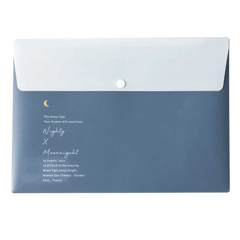 4 komada/komplet A4 mapa s gumbima za datoteke Cvjetić Snap on File Fold za A4 papirnate vrećice za dokumente Mapa za omotnice za uredsku pohranu