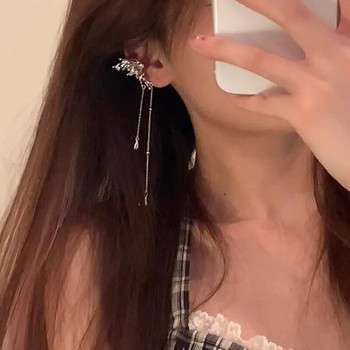 Y2K Fairy Butterfly Tassel Ear Clips Angel Ear Bone Clip Earring Elf Female No Ear The Ear Cuff Κρεμαστό σκουλαρίκι Κοσμήματα μόδας