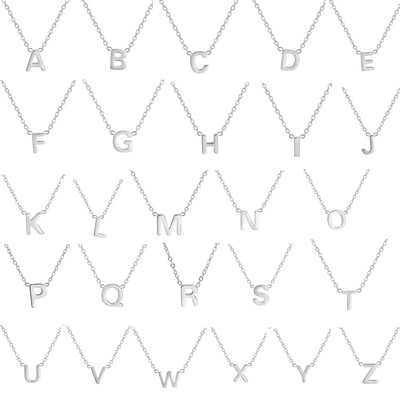 Cazador Minimalistička ogrlica s početnim slovom AZ za žene Abeceda od nehrđajućeg čelika Lančići za okiće Nakit Rođendanski poklon Veleprodaja