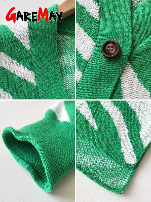 Bež zimski ženski kardigani s uzorkom na gumb Zeleni debeli topli džemper s printom Vintage pleteni preveliki kardigan za žene