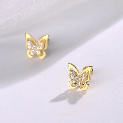 2Pcs Helix Ear Piercing Stud Naušnice za žene Cirkon Srce Leptir Uho Tragus Dodaci za bušenje hrskavice Nakit Poklon
