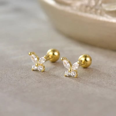 2Pcs Helix Ear Piercing Stud Naušnice za žene Cirkon Srce Leptir Uho Tragus Dodaci za bušenje hrskavice Nakit Poklon