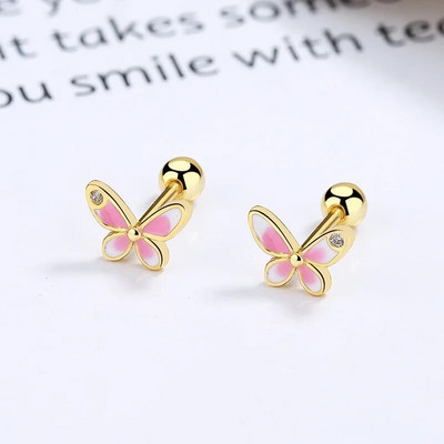 2Pcs Helix Ear Piercing Stud Naušnice za žene Cirkon Srce Leptir Uho Tragus Dodaci za bušenje hrskavice Nakit Poklon