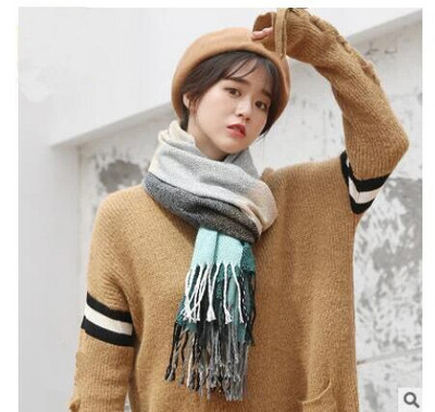 Žieminis moteriškas vilnonis šalikas Moteriškas kašmyro kaklaskarės plačios grotelės, ilgos skaros apvyniojamos antklodės šiltos antklodės Pashmina kutai Moteriškas šalikas