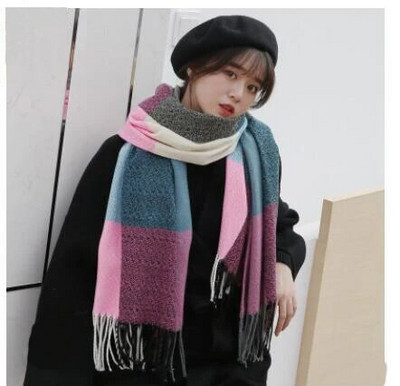 Žieminis moteriškas vilnonis šalikas Moteriškas kašmyro kaklaskarės plačios grotelės, ilgos skaros apvyniojamos antklodės šiltos antklodės Pashmina kutai Moteriškas šalikas