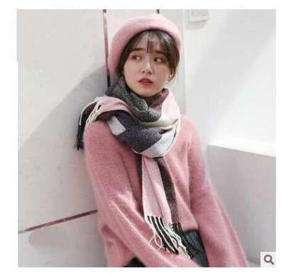 Žieminis moteriškas vilnonis šalikas Moteriškas kašmyro kaklaskarės plačios grotelės, ilgos skaros apvyniojamos antklodės šiltos antklodės Pashmina kutai Moteriškas šalikas