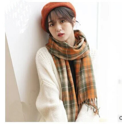 Žieminis moteriškas vilnonis šalikas Moteriškas kašmyro kaklaskarės plačios grotelės, ilgos skaros apvyniojamos antklodės šiltos antklodės Pashmina kutai Moteriškas šalikas