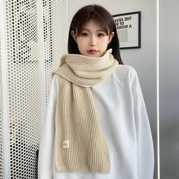 Нов зимен дебел топъл кашмирен шал за жени Моден едноцветен плетен шал Шал Див дълъг шал от пашмина за двойка 22*160CM