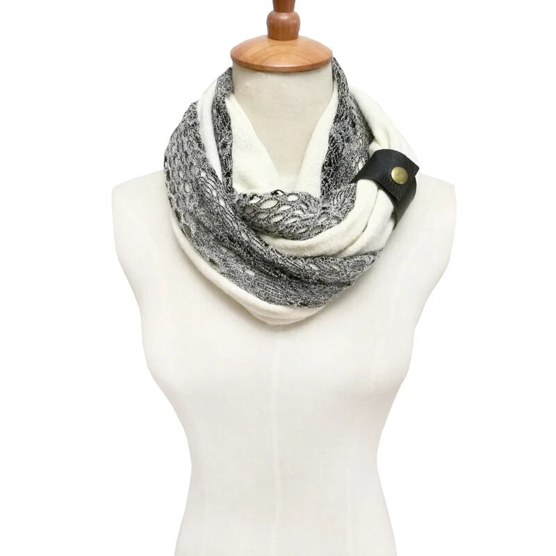 Couverture jesenski ženski modni šal čipkani pamuk kašmir beskonačni kružni šal s omčom od folije luksuzni echarpe hiver femme