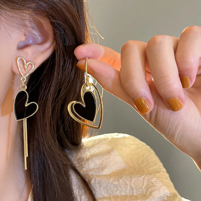 Baltas krāsas lielas sirds auskari sievietēm meitene korejiešu mīlestības glazūra estētiska ikdienas dzīve minimālisma rotaslietas pīrsings auss