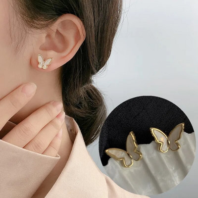 Baltas krāsas lielas sirds auskari sievietēm meitene korejiešu mīlestības glazūra estētiska ikdienas dzīve minimālisma rotaslietas pīrsings auss