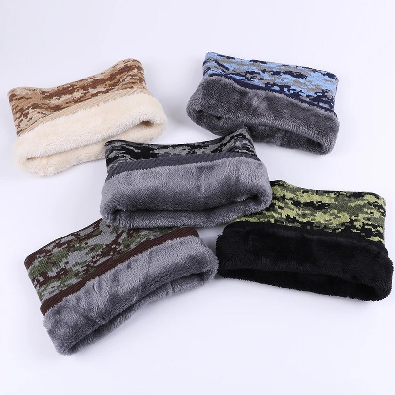 Kamuflažni plišani šal s toplim vjetrootpornim vunenim debelim kamuflažnim šalovima Elastični pleteni plišani zimski topli šal za muškarce ili žene Najnovije