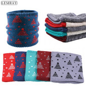 Božićni plišani šal s toplim vjetrootpornim vunenim ovratnikom Debeli šalovi Elastični pleteni plišani zimski topli božićni šal za muškarce ili žene