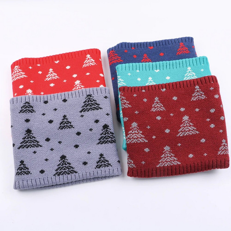 Božićni plišani šal s toplim vjetrootpornim vunenim ovratnikom Debeli šalovi Elastični pleteni plišani zimski topli božićni šal za muškarce ili žene