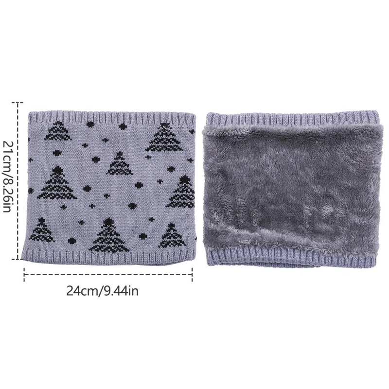 Božićni plišani šal s toplim vjetrootpornim vunenim ovratnikom Debeli šalovi Elastični pleteni plišani zimski topli božićni šal za muškarce ili žene