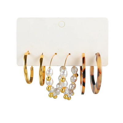 9 pari boemskih bisernih naušnica u zlatnoj boji za žene Djevojke 32 stila leptir naušnice od akrilne smole u obliku obruča Brincos nakit za zabave