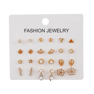 9 pari boemskih bisernih naušnica u zlatnoj boji za žene Djevojke 32 stila leptir naušnice od akrilne smole u obliku obruča Brincos nakit za zabave