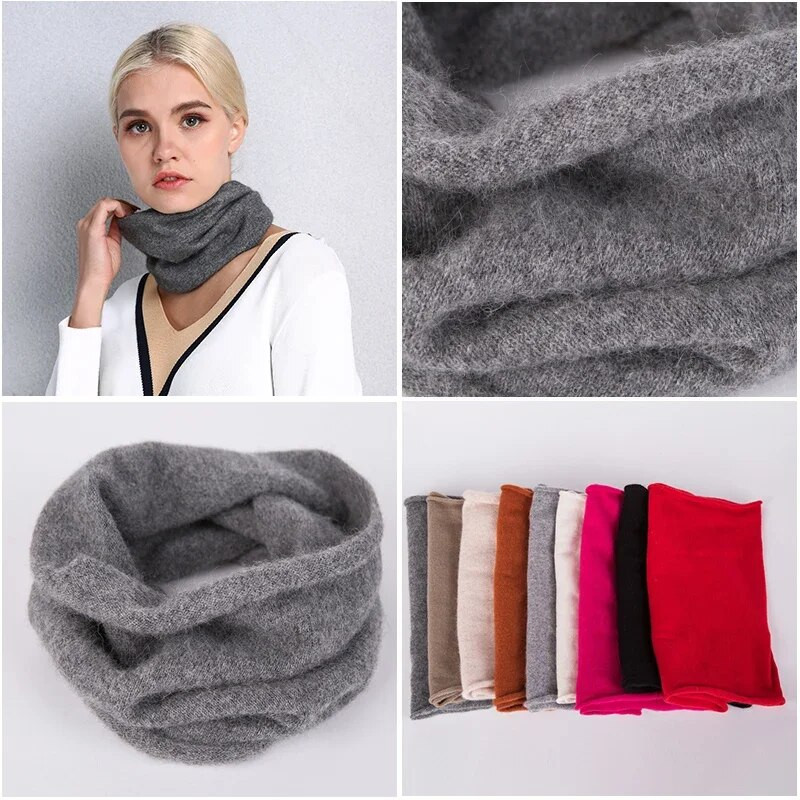 100% villane silmkoeline sõrmussallid naistele talvised ühe silmusega villane kaelarät, pehme soe kašmiirist võltskraega kaelakatted