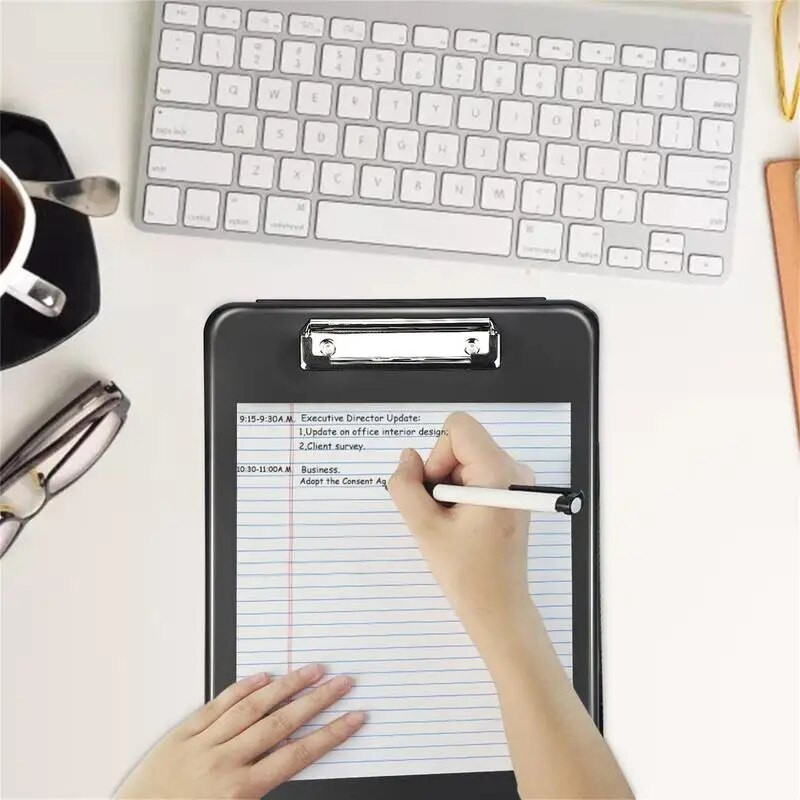 Iškarpinė su saugykla Daugiafunkcinė A4 formato spaustukų lenta su rašiklio laikikliu Biuro reikmenys Juodas iškarpinės folija mokiniams