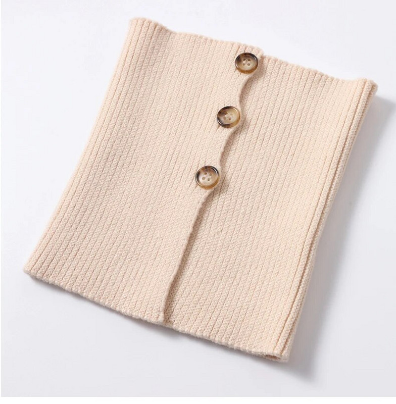 Sieviešu ziemas vilnas gredzenu šalle Mīksta, silta kašmira kaklasiksna ar pogu Koreja modes bruņurupuča viltus apkakle, elastīga šalles meitene