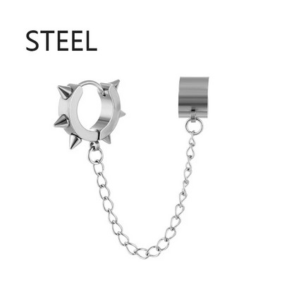 Punk egyrészes bojt csíptetős fülbevaló kereszt karika fülbevaló nőknek tiniknek férfi fülmandzsetták ötvözet hip hop ékszer fülbevaló fém lánc