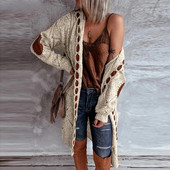 Ženski pulover Vintage kardigan Elegantna jesen zima kaput dugih rukava s kapuljačom Pletena modna djevojačka ulična odjeća za dame Ležerna odjeća