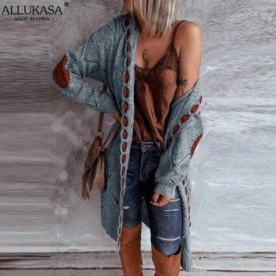 Ženski pulover Vintage kardigan Elegantna jesen zima kaput dugih rukava s kapuljačom Pletena modna djevojačka ulična odjeća za dame Ležerna odjeća