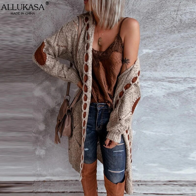 Ženski pulover Vintage kardigan Elegantna jesen zima kaput dugih rukava s kapuljačom Pletena modna djevojačka ulična odjeća za dame Ležerna odjeća