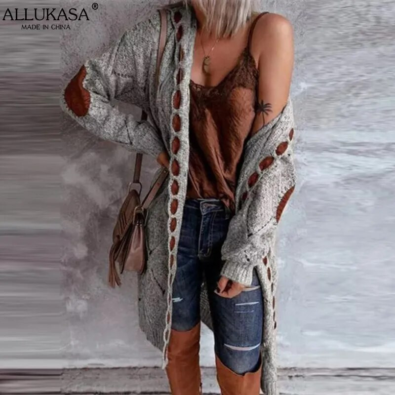 Ženski pulover Vintage kardigan Elegantna jesen zima kaput dugih rukava s kapuljačom Pletena modna djevojačka ulična odjeća za dame Ležerna odjeća