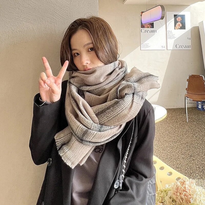 2022. aasta uued talvesallid, kašmiir-imitatsioon, talvine paks, soe ruuduline sall, sobiv mood Pashmina tekk-ümbrisrätikud