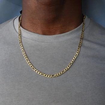 Μόδα Νέο Κολιέ με αλυσίδα Figaro για άνδρες Πανκ Ασημί Χρώμα Ανοξείδωτο Μακρύ Κολιέ Ανδρικό Δώρο Hip Hop Κοσμήματα