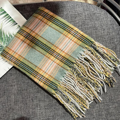 65*180 rudens/ziemas dāmu koledžas stila rūtainā šalle garā kašmira krāsā Feel Cape Fringe silta kakla šalle sievietēm šalles aptinumi