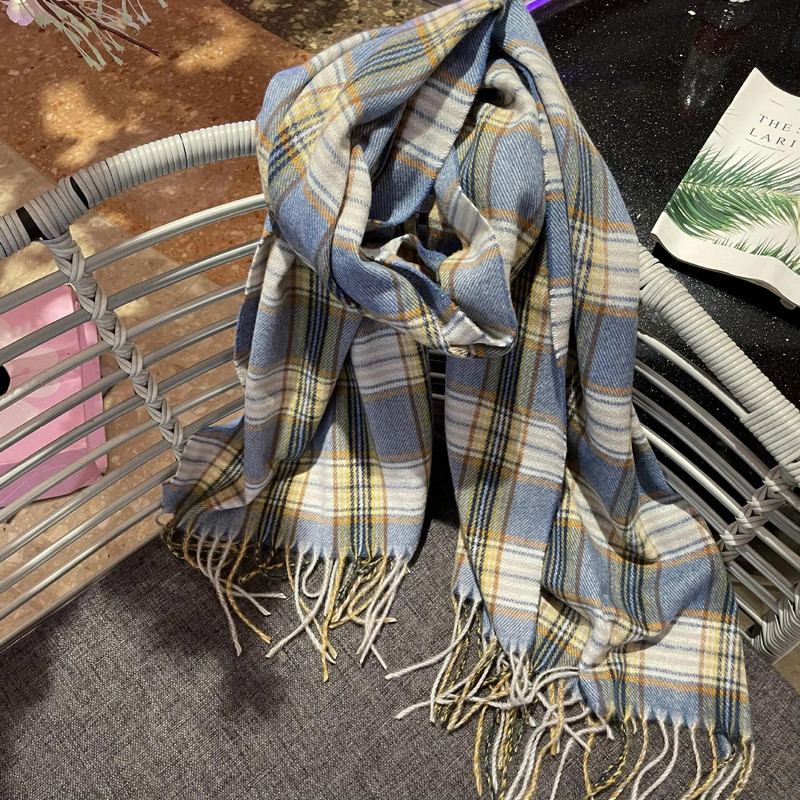 65*180 rudens/ziemas dāmu koledžas stila rūtainā šalle garā kašmira krāsā Feel Cape Fringe silta kakla šalle sievietēm šalles aptinumi