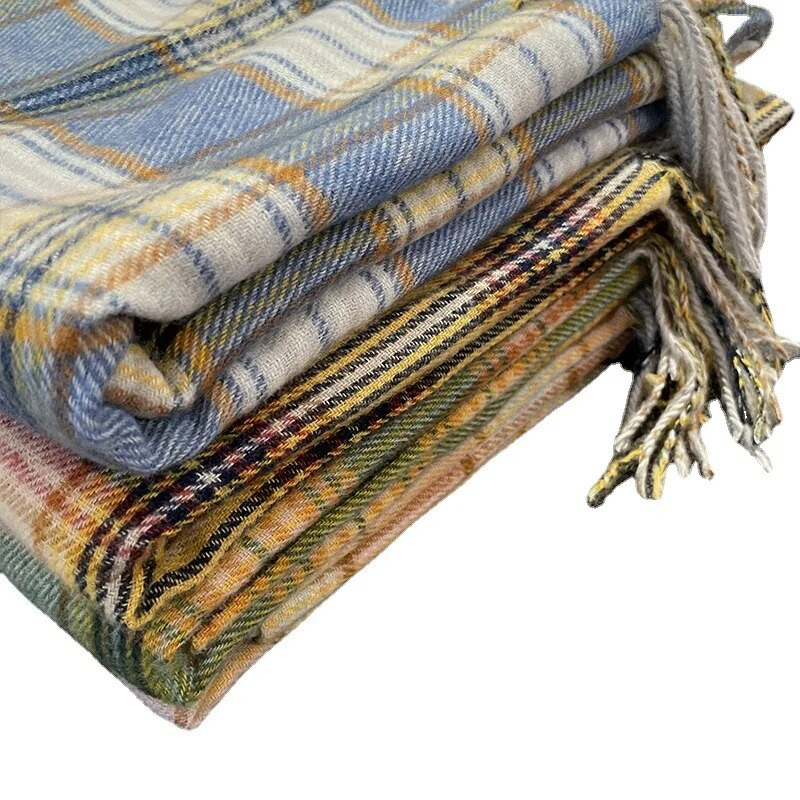 65*180 rudens/ziemas dāmu koledžas stila rūtainā šalle garā kašmira krāsā Feel Cape Fringe silta kakla šalle sievietēm šalles aptinumi