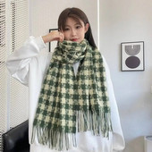 Klasični rešetkasti šal šal za žene/kašmir materijal Zima Topli dugi podebljani šalovi Modni luksuzni pašmina šalovi 2022 Novo