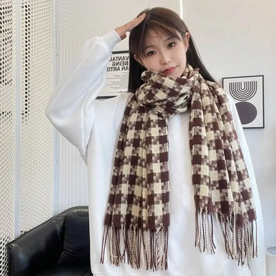 Klasični rešetkasti šal šal za žene/kašmir materijal Zima Topli dugi podebljani šalovi Modni luksuzni pašmina šalovi 2022 Novo