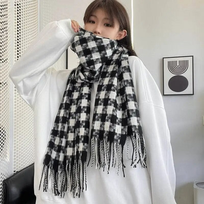Klasični rešetkasti šal šal za žene/kašmir materijal Zima Topli dugi podebljani šalovi Modni luksuzni pašmina šalovi 2022 Novo