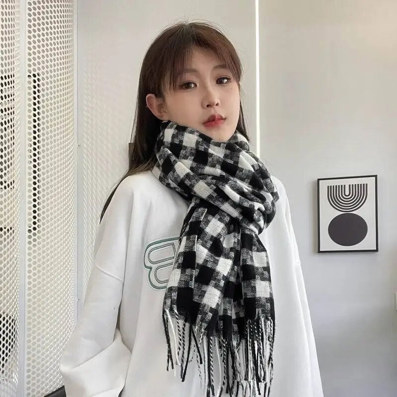 Klasični rešetkasti šal šal za žene/kašmir materijal Zima Topli dugi podebljani šalovi Modni luksuzni pašmina šalovi 2022 Novo