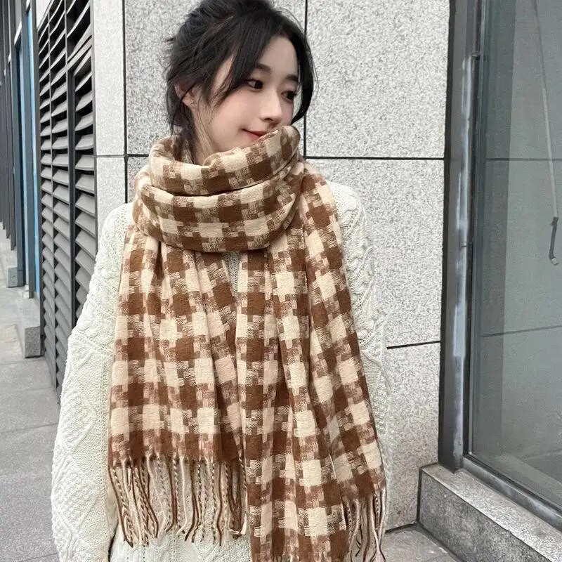 Klasični rešetkasti šal šal za žene/kašmir materijal Zima Topli dugi podebljani šalovi Modni luksuzni pašmina šalovi 2022 Novo