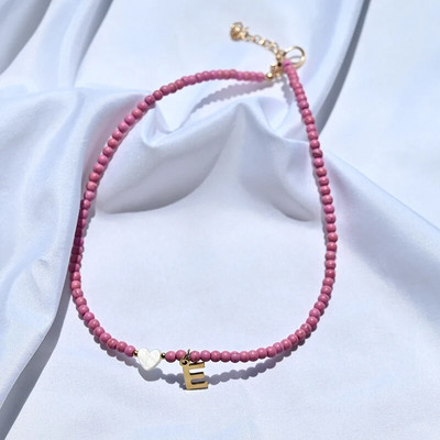 Krāsainas krelles sākuma kaklarota sievietēm nerūsējošā tērauda burtu kulons kaklarota modes apvalks sirds rotaslietas Boho aksesuāri