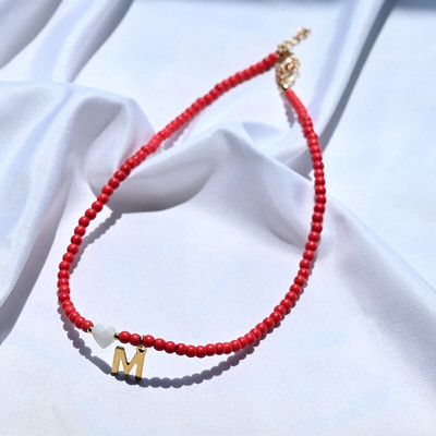 Krāsainas krelles sākuma kaklarota sievietēm nerūsējošā tērauda burtu kulons kaklarota modes apvalks sirds rotaslietas Boho aksesuāri